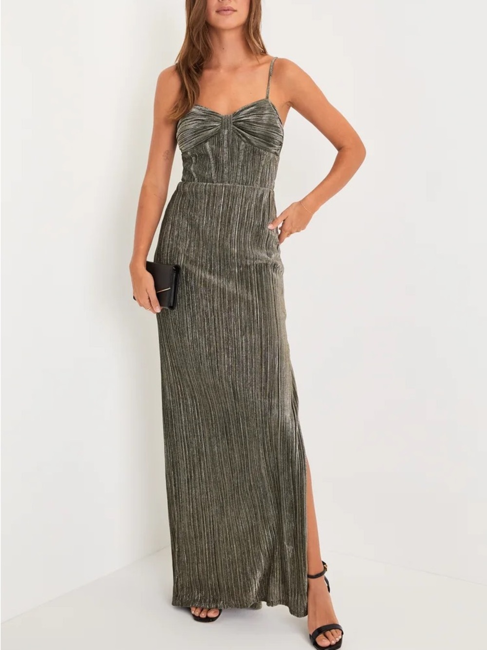 New with tags Lulus glimmer and glitz black and gold maxi dress size small
